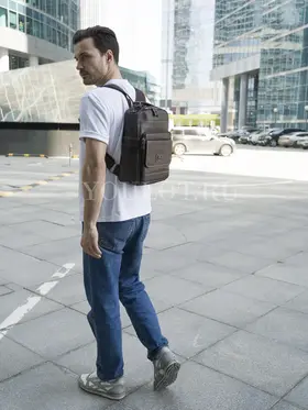 Рюкзак мужской городской Ruff Ryder A4 из натуральной кожи