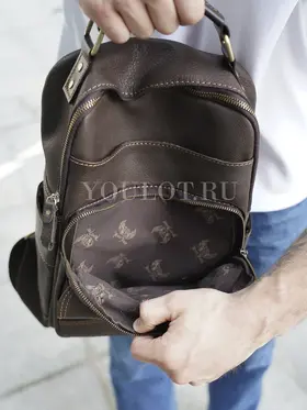 Рюкзак мужской городской Ruff Ryder A4 из натуральной кожи