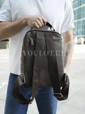 Рюкзак мужской городской Ruff Ryder A4 из натуральной кожи