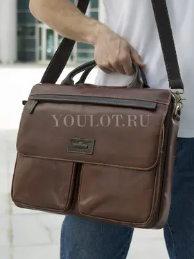 Портфель-сумка Ruff Ryder 1608 для документов и ноутбука кожаный Old Money