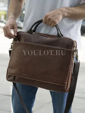 Портфель-сумка Ruff Ryder 1608 для документов и ноутбука кожаный Old Money
