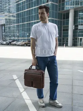 Портфель-сумка Ruff Ryder 1608 для документов и ноутбука кожаный Old Money