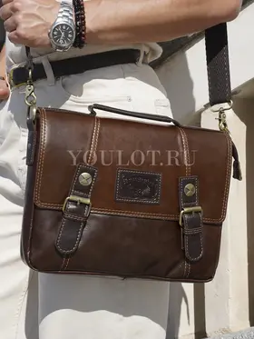 Сумка мужская через плечо Ruff Ryder 1781-1 A4 большая кожаная