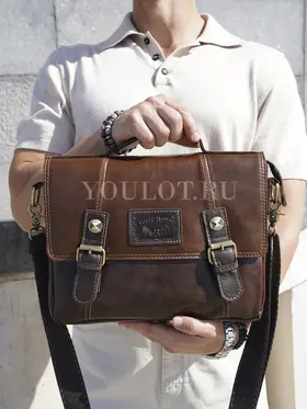 Сумка мужская через плечо Ruff Ryder 1781-1 A4 большая кожаная