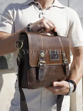 Сумка мужская через плечо Ruff Ryder 1781-1 A4 большая кожаная