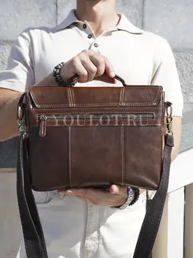 Сумка мужская через плечо Ruff Ryder 1781-1 A4 большая кожаная