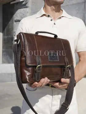 Сумка мужская Ruff Ryder 1901-1 для документов A4 большая из натуральной кожи