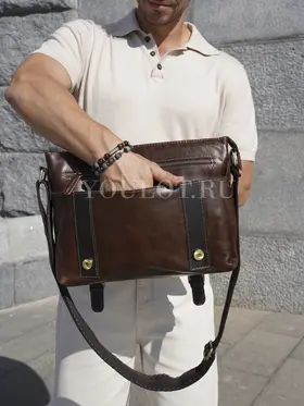 Сумка мужская Ruff Ryder 1901-1 для документов A4 большая из натуральной кожи