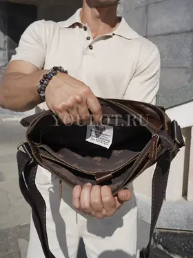 Сумка мужская Ruff Ryder 1901-1 для документов A4 большая из натуральной кожи