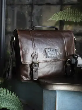 Сумка мужская Ruff Ryder 1901-1 для документов A4 большая из натуральной кожи