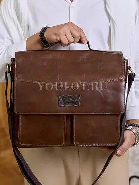 Сумка мужская через плечо Ruff Ryder 2085-1 A4 большая кожаная, портфель Old Money