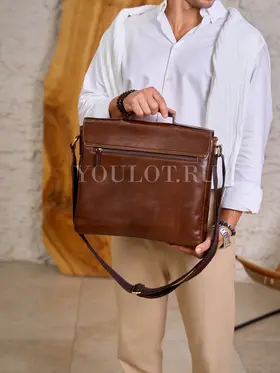 Сумка мужская через плечо Ruff Ryder 2085-1 A4 большая кожаная, портфель Old Money