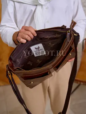 Сумка мужская через плечо Ruff Ryder 2085-1 A4 большая кожаная, портфель Old Money