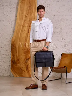 Сумка мужская через плечо Ruff Ryder 2085 A4 большая кожаная, портфель Old Money