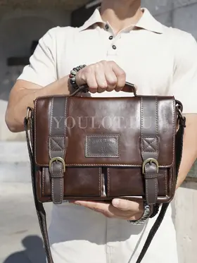 Сумка мужская через плечо Ruff Ryder 2090-1 большая A4 кожаная