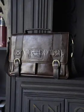 Сумка мужская через плечо Ruff Ryder 2090-1 большая A4 кожаная