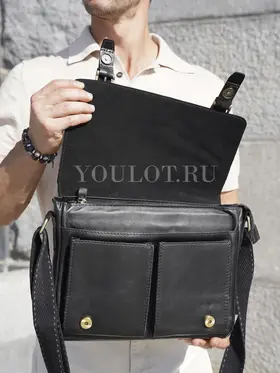 Сумка мужская через плечо Ruff Ryder 2090 A4 большая кожаная