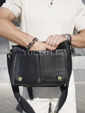 Сумка мужская через плечо Ruff Ryder 2090 A4 большая кожаная