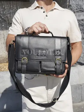 Сумка мужская через плечо Ruff Ryder 2090 A4 большая кожаная