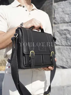 Сумка мужская через плечо Ruff Ryder 2090 A4 большая кожаная