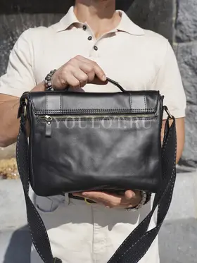 Сумка мужская через плечо Ruff Ryder 2090 A4 большая кожаная