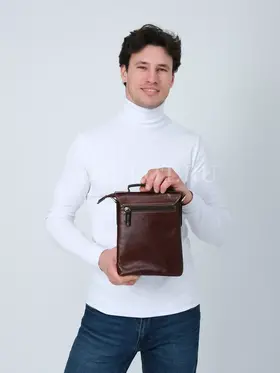 Сумка мужская через плечо, планшет из натуральной кожи Ryff Ryder 2097