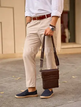 Сумка мужская через плечо Ruff Ryder 3546 из натуральной кожи брендовая