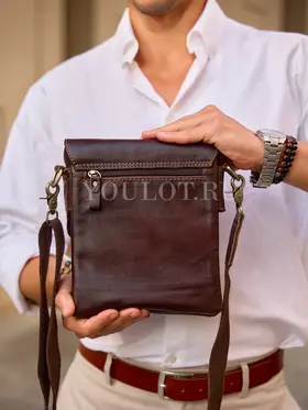 Сумка мужская через плечо Ruff Ryder 3546 из натуральной кожи брендовая