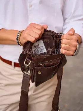 Сумка мужская через плечо Ruff Ryder 3546 из натуральной кожи брендовая