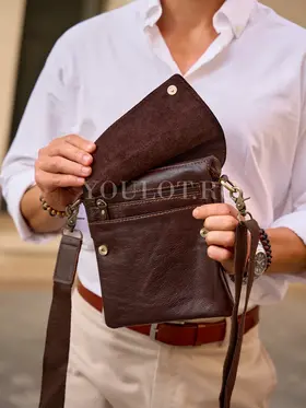 Сумка мужская через плечо Ruff Ryder 3546 из натуральной кожи брендовая