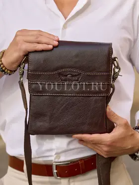 Сумка мужская через плечо Ruff Ryder 3546 из натуральной кожи брендовая