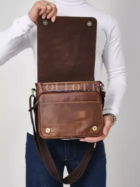 Сумка через плечо большая из натуральной кожи в офис Ryff Ryder 3751-1 коричневая