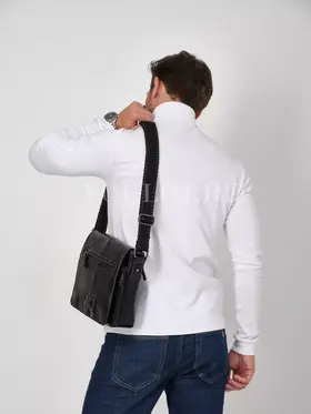 Сумка через плечо большая из натуральной кожи в офис Ryff Ryder 3751 черная