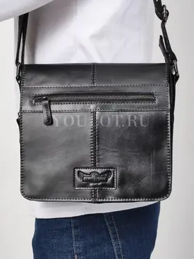 Сумка через плечо большая из натуральной кожи в офис Ryff Ryder 3751 черная