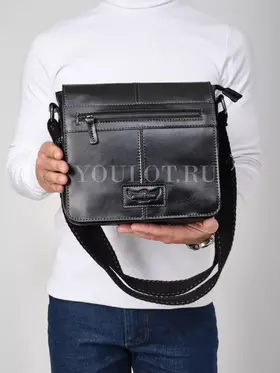 Сумка через плечо большая из натуральной кожи в офис Ryff Ryder 3751 черная