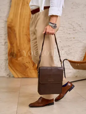 Сумка планшет мужская через плечо из натуральной кожи Ryff Ryder 3910