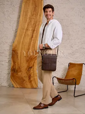 Сумка планшет мужская через плечо из натуральной кожи Ryff Ryder 3910