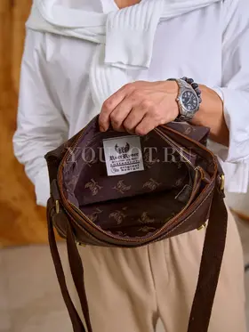 Сумка мужская кожаная Ruff Ryder 3940 большая коричневая