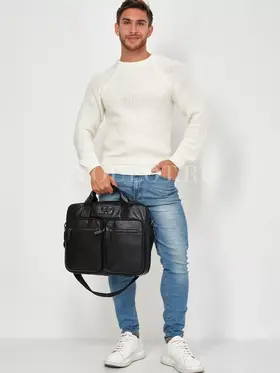 Портфель-сумка Ruff Ryder 4063-1 из натуральной кожи для ноутбука и документов