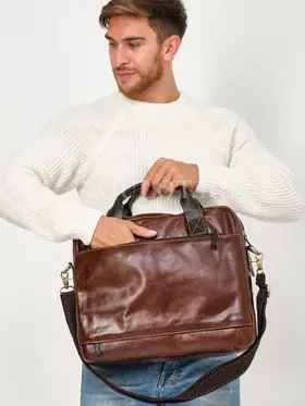 Портфель-сумка Ruff Ryder 4063 из натуральной кожи для ноутбука и документов