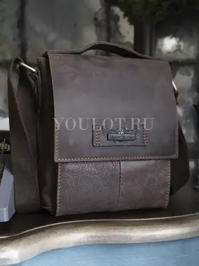 Сумка мужская через плечо кожаная Ryff Ryder 4464 коричневая