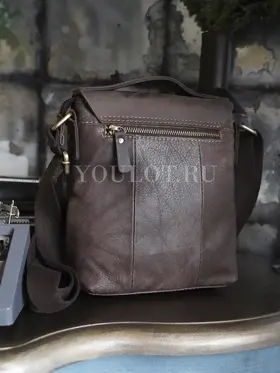 Сумка мужская через плечо кожаная Ryff Ryder 4464 коричневая