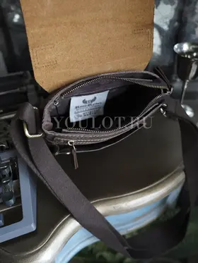 Сумка мужская через плечо кожаная Ryff Ryder 4464 коричневая