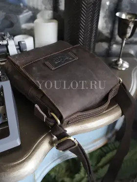 Сумка мужская через плечо кожаная Ryff Ryder 4464 коричневая