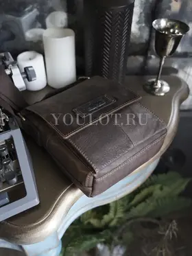 Сумка мужская через плечо кожаная Ryff Ryder 4464 коричневая