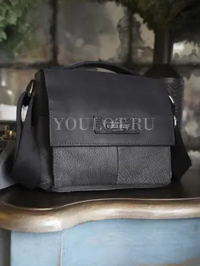 Сумка мужская через плечо, барсетка кожаная Ryff Ryder 4467-1 черная