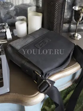 Сумка мужская через плечо, барсетка кожаная Ryff Ryder 4467-1 черная