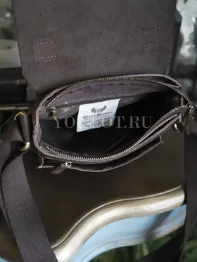 Сумка мужская через плечо, барсетка кожаная Ryff Ryder 4467 коричневая