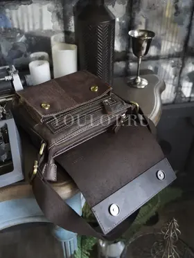 Сумка мужская через плечо, барсетка кожаная Ryff Ryder 4467 коричневая