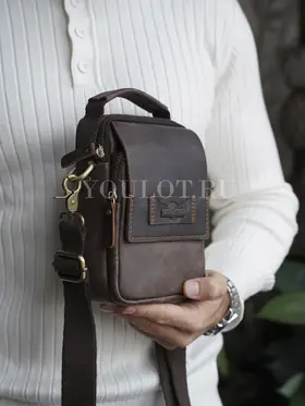 Сумка мужская через плечо Ruff Ryder 4470 маленькая кожаная